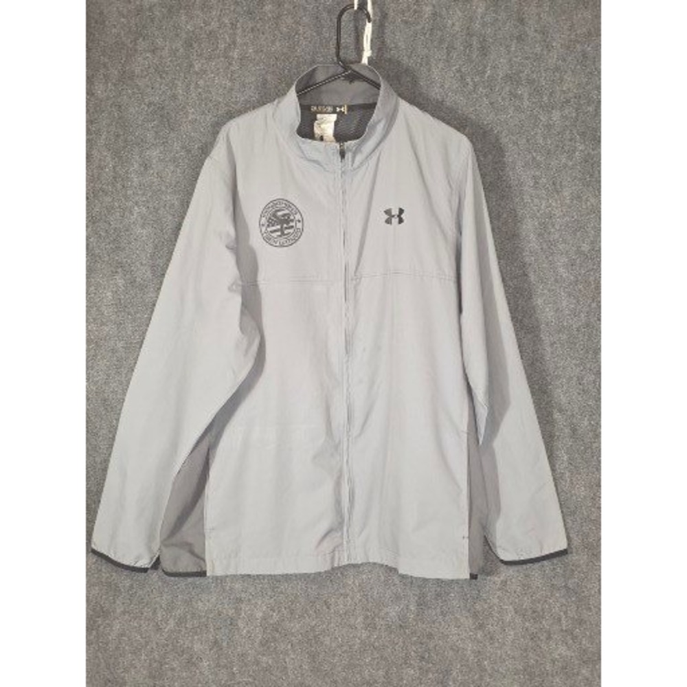 Under Armour Mens 2XL Grey Full Zip Windbreaker Monaghan Taekwondo Jacket 4465